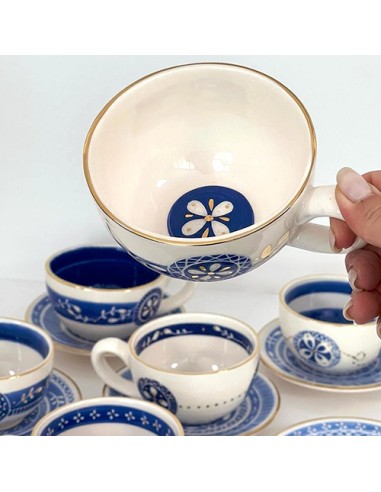 Persian blue tea cup set