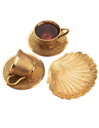 unique brass tea serving set