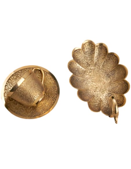 unique brass tea cup set