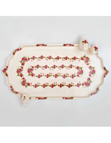floral ceramic tray