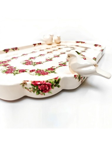 floral tea tray