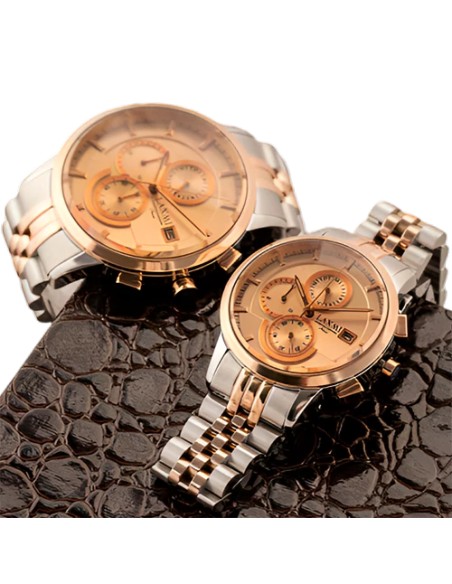 golden watches set for women and men