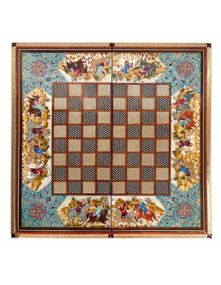 Persian Inlay Chess & Backgammon Set