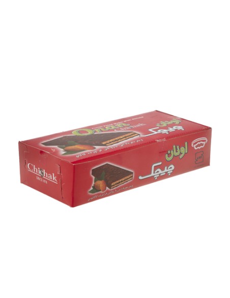 Chocolatey coated wafer bar  Chichak with almonds