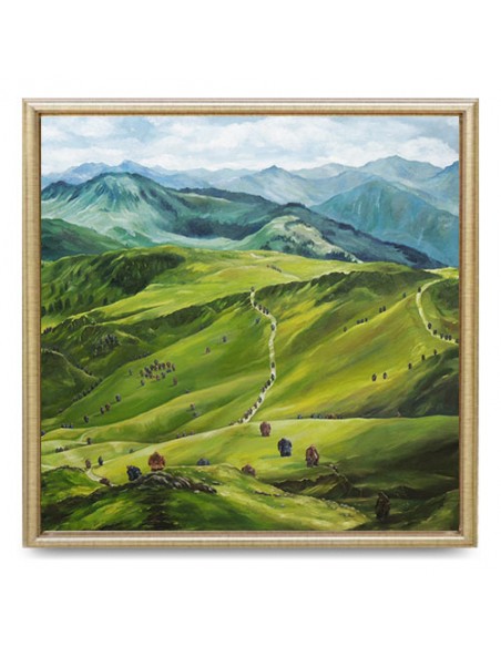 Painting Canvas "Immigrants in the Mountains" Full View Painting Canvas "Immigrants in the Mountains" Full View