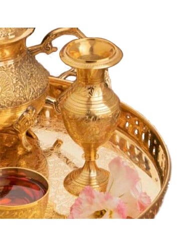 brass flower vase for tea set