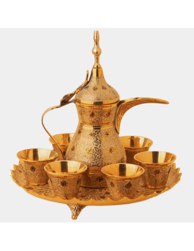 White and golden coffee set