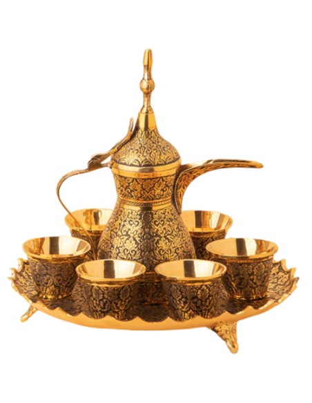 Black and golden coffee set
