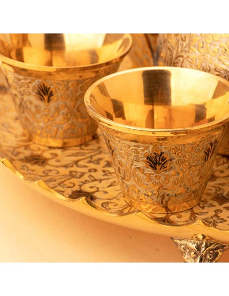 Brass white and golden coffee set
