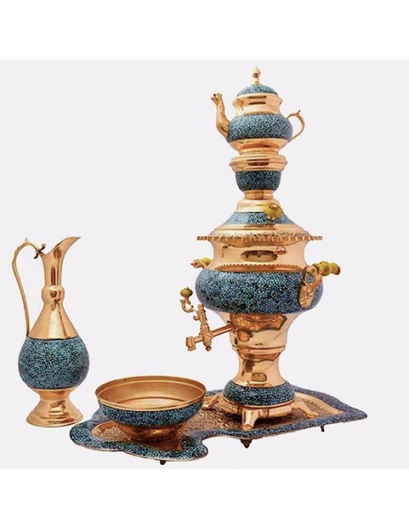 Turquoise inlaying samovar set
