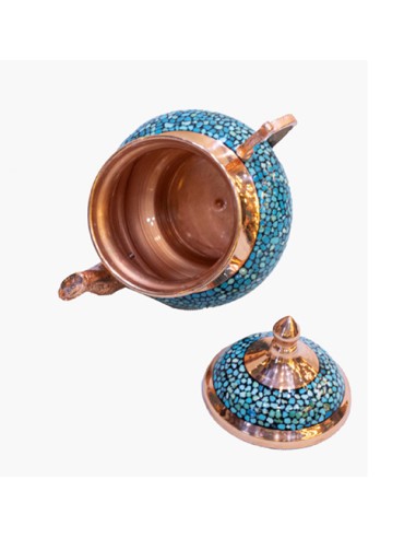 Turquoise inlaid teapot for samovar set