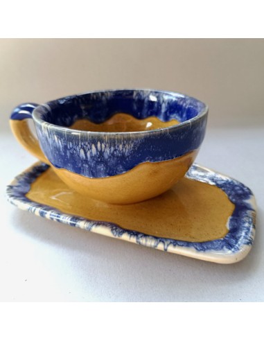 blue and biscotti tea and coffee set