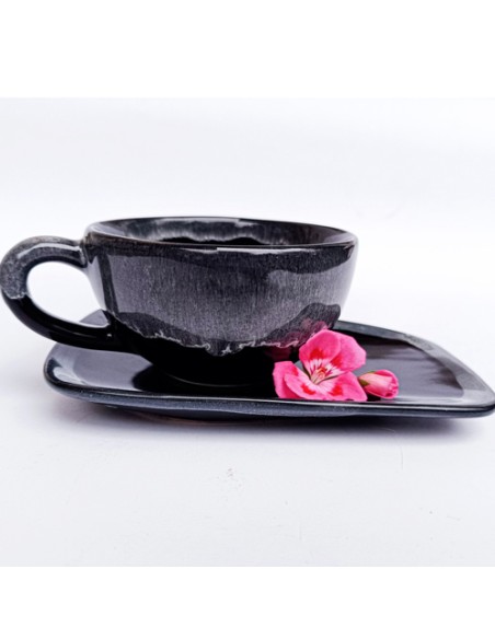 black and white tea and coffee set