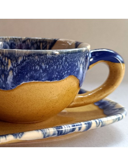 biscotti and blue tea and coffee set