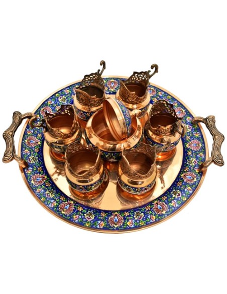 tea set with teacup holders