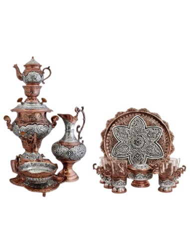 brass samovar set and tea set
