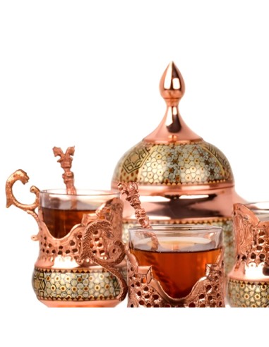 inlay on copper Khatamkari tea set