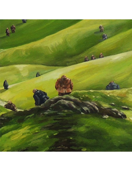 Painting Canvas "Immigrants in the Mountains" Lower View Painting Canvas "Immigrants in the Mountains" Lower View