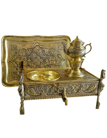 brass toreutics samovar tea making set