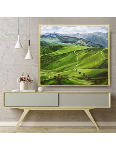 Painting Canvas "Immigrants in the Mountains" Wall Art