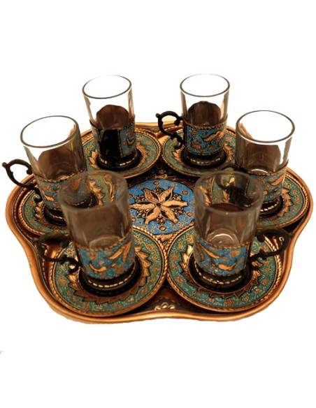 diamond engraving tea set