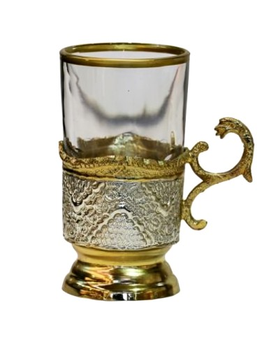 toreutics tea cup golden and silver