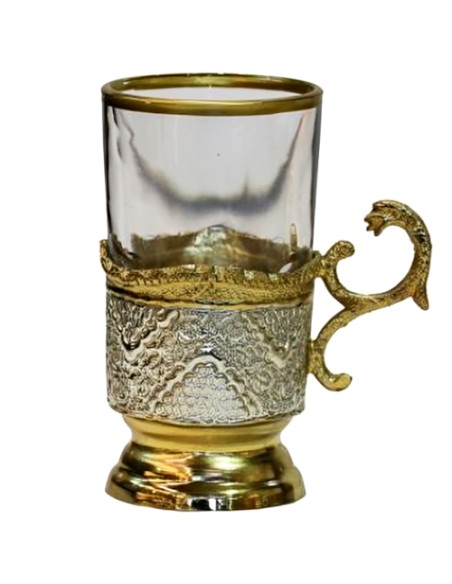 toreutics tea cup golden and silver