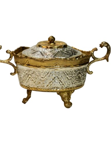 toreutics candy bowl golden and silver