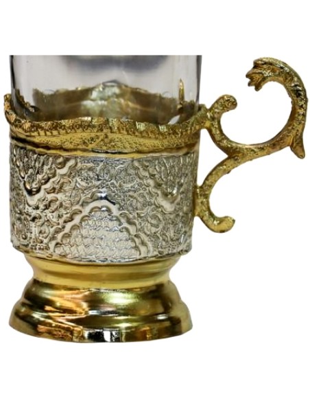 toreutics tea cup golden and silver details