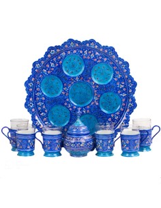 Minakari set of blue tea glass 2