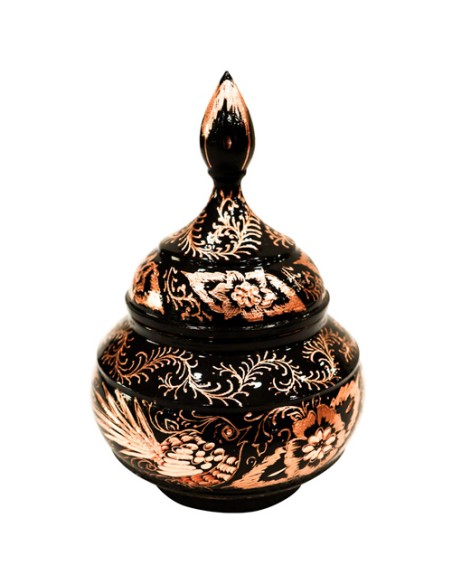 diamond engraved copper candy pot