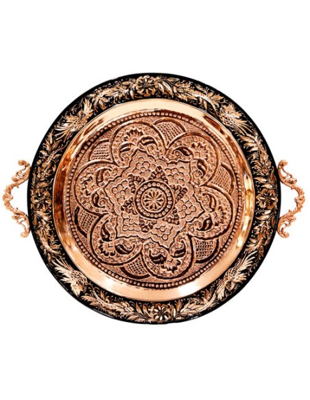 diamond engraved copper tea tray
