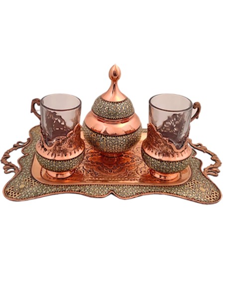 khatamkari tea set for two