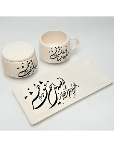 handmade ceramic Persian tea set