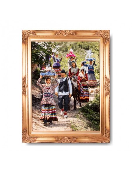 Hand-Woven Pictorial Carpet "Dowry" Full View