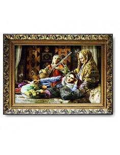 Hand-Woven Pictorial Carpet "Yalda Night" Full View