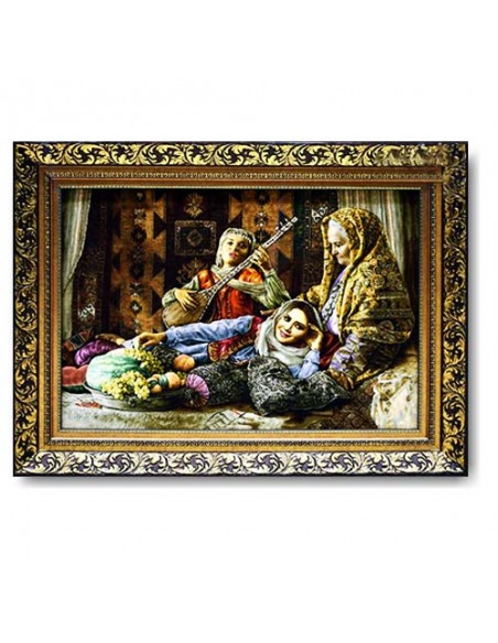 Hand-Woven Pictorial Carpet "Yalda Night" Full View