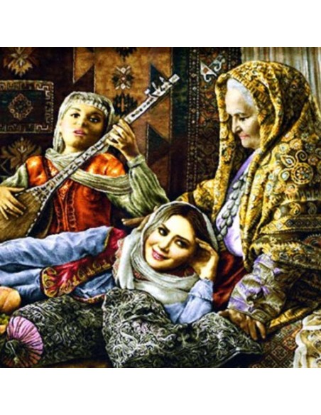 Hand-Woven Pictorial Carpet "Yalda Night" Zoom In