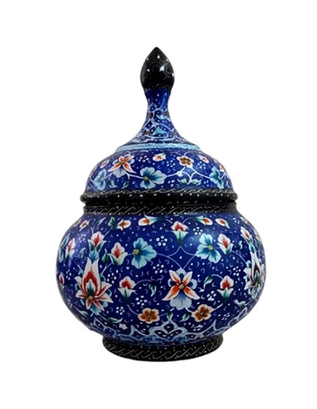 minakari art lidded candy bowl of tea set