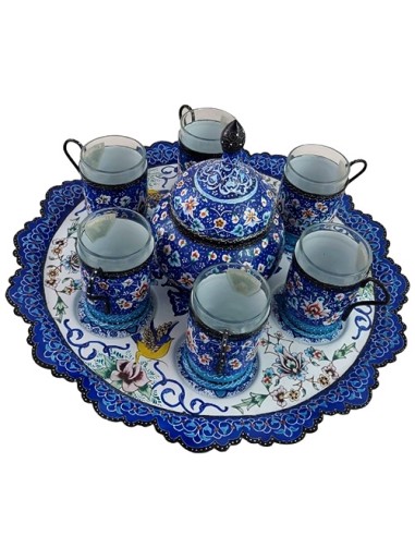 minakari art tea set details
