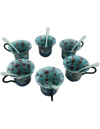 minakari art tea mugs of six