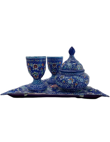 buy pedestal minakari enamel coffee gift set