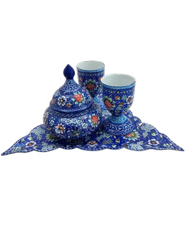 minakari enamel pedestal coffee gift set