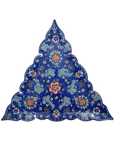 pedestal minakari enamel triangle platter