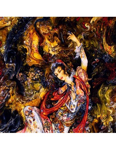 Miniature Hand-Woven Pictorial Carpet "Messenger" Zoom In