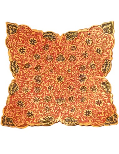 minakari plate red tray for serving