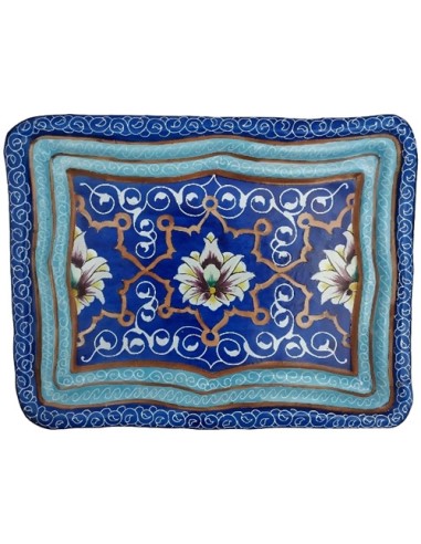 unique tea tray with minakari enamel