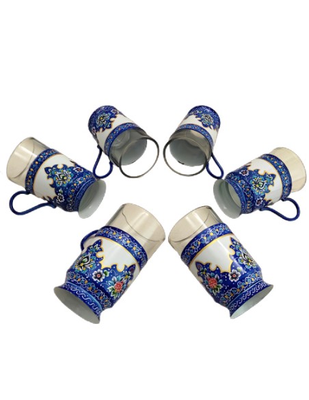 minakari enamel tea glasses