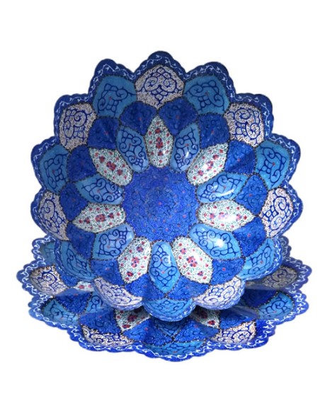 minakari plate and bowl set