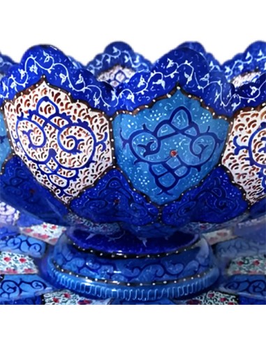 minakari plate and bowl set - details